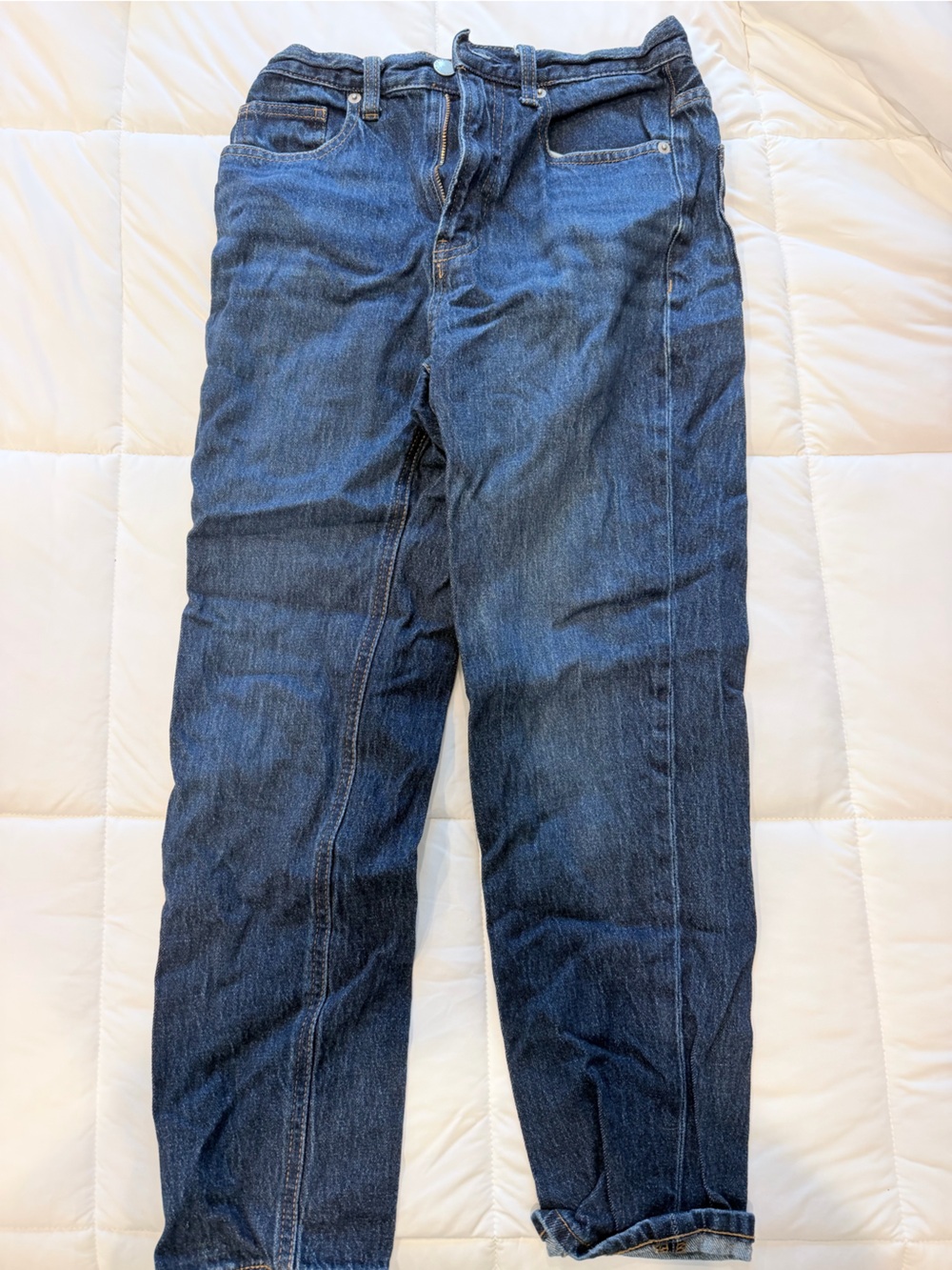 Classic High-Rise Women's Jeans in Dark Blue Denim